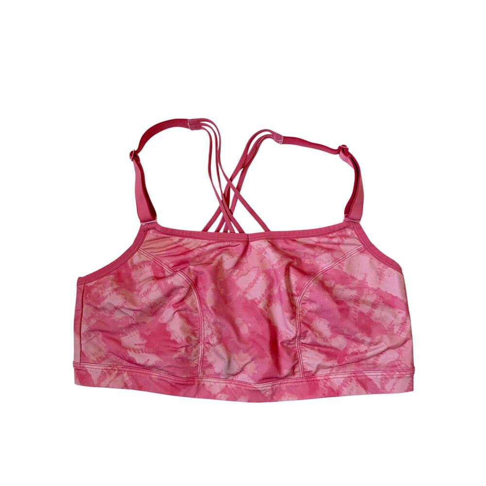 LIVI Sport Bra With Wicking - Strappy Back (Blush Tie-Dye) - 14/16